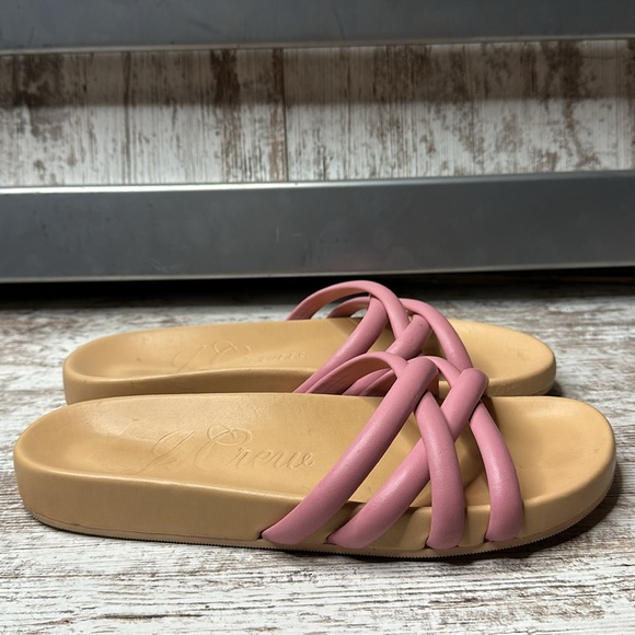 J. Crew Cream & Pink Slides Women’s Sz 10 - Picture 4 of 11